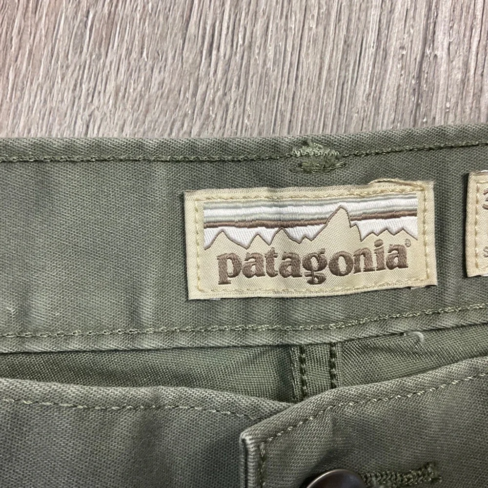 Patagonia Straight Fit Organic Cotton Canvas Pants Mens 34x27 Sage Khaki Green